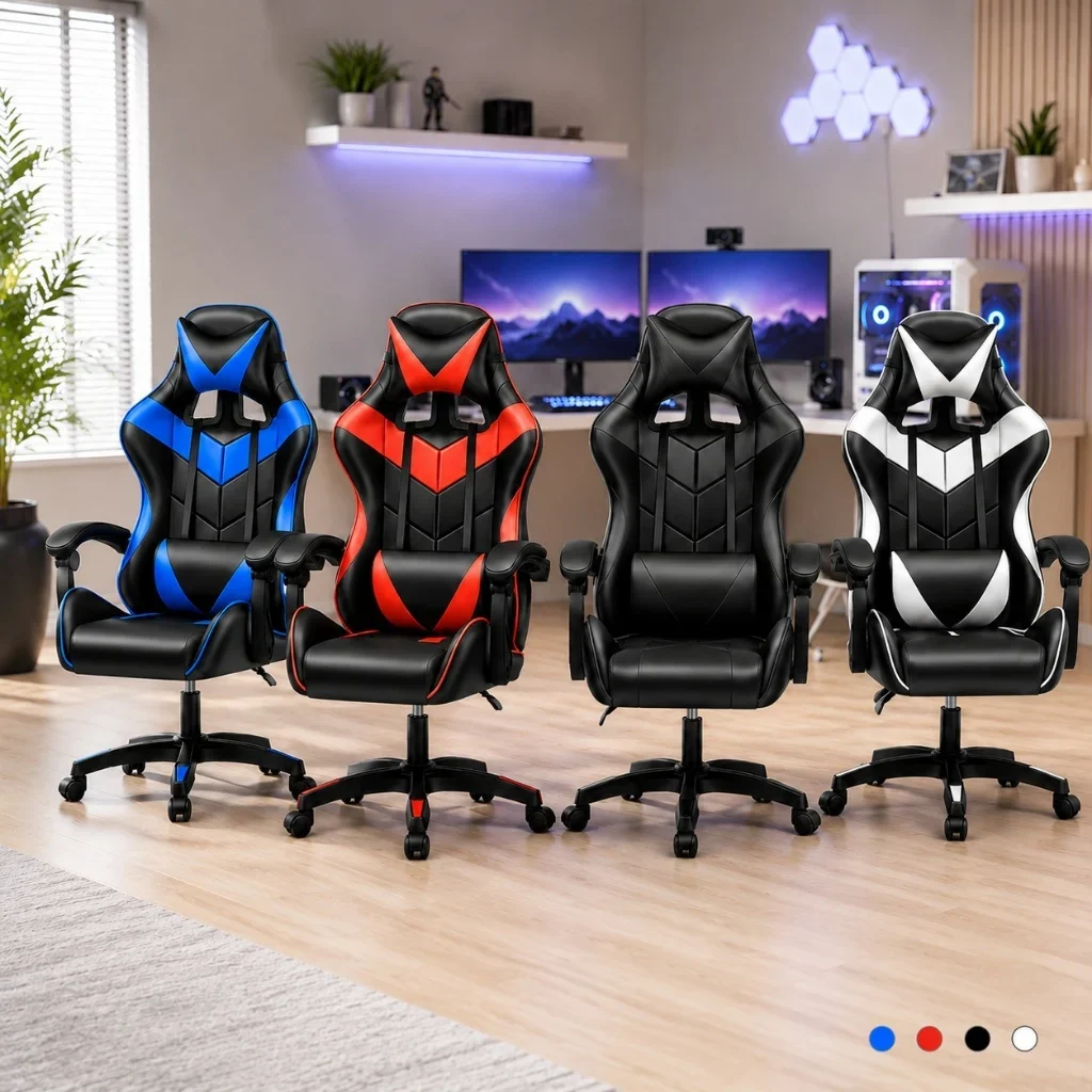 Cadeira Gamer Reclinável Escritório Home Office Ergonômica Confortável Couro Sintético 120kg